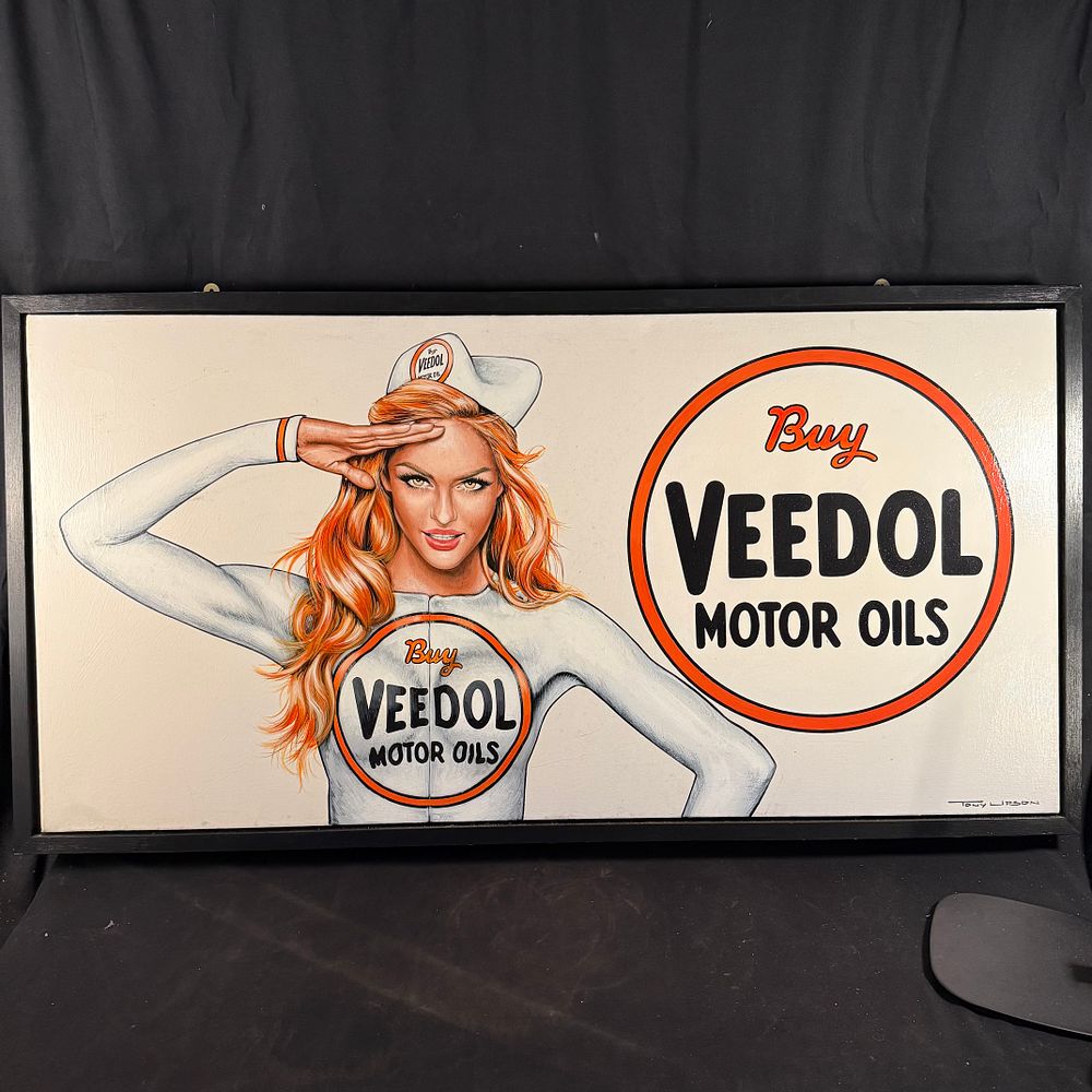 Lot 166: Veedol Framed Acrylic on Board Painting