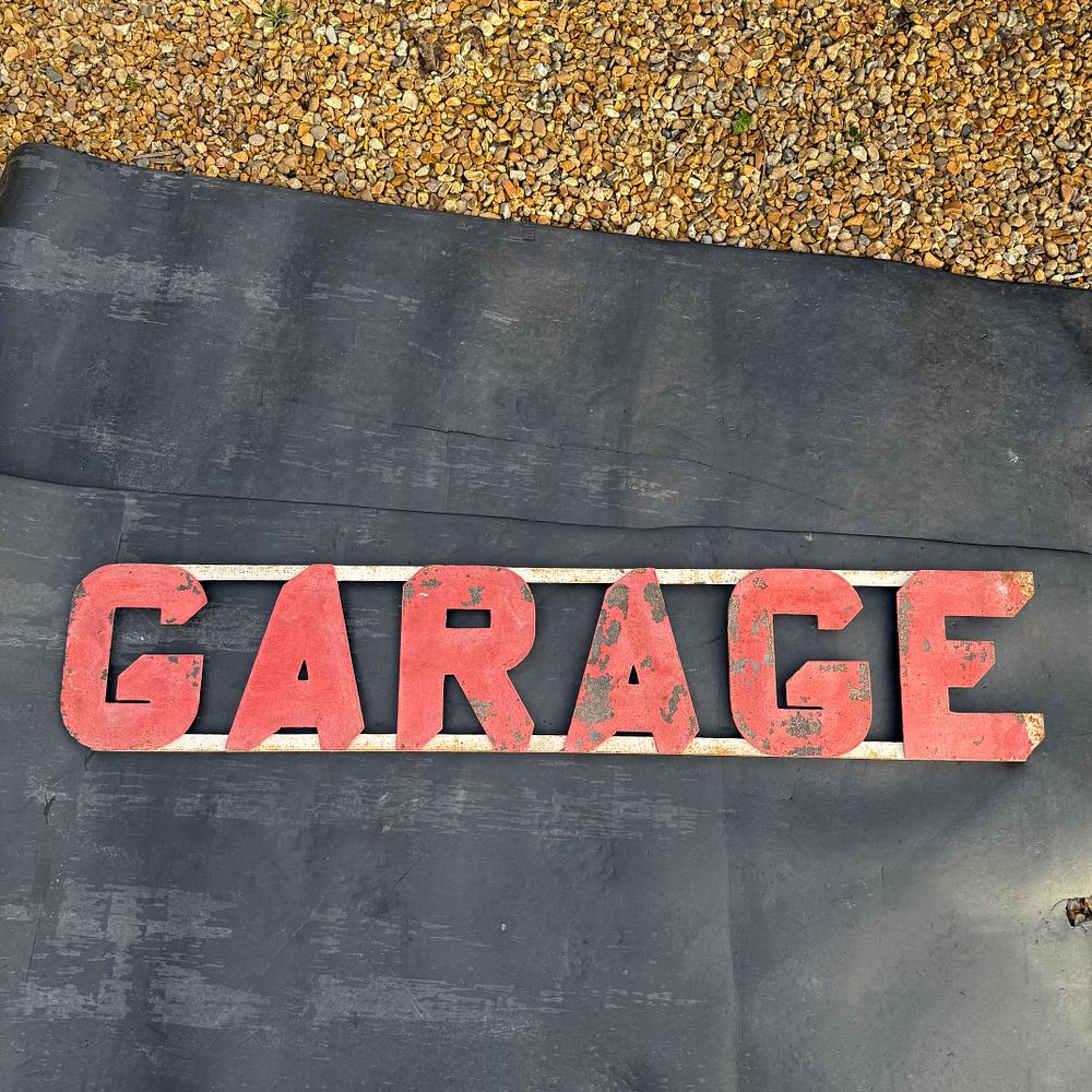 Lot 167: Large-format Garage Painted Steel Sign