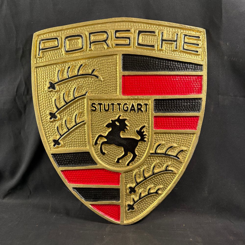 Lot 257: Porsche Cast Metal Wall Display Plaque