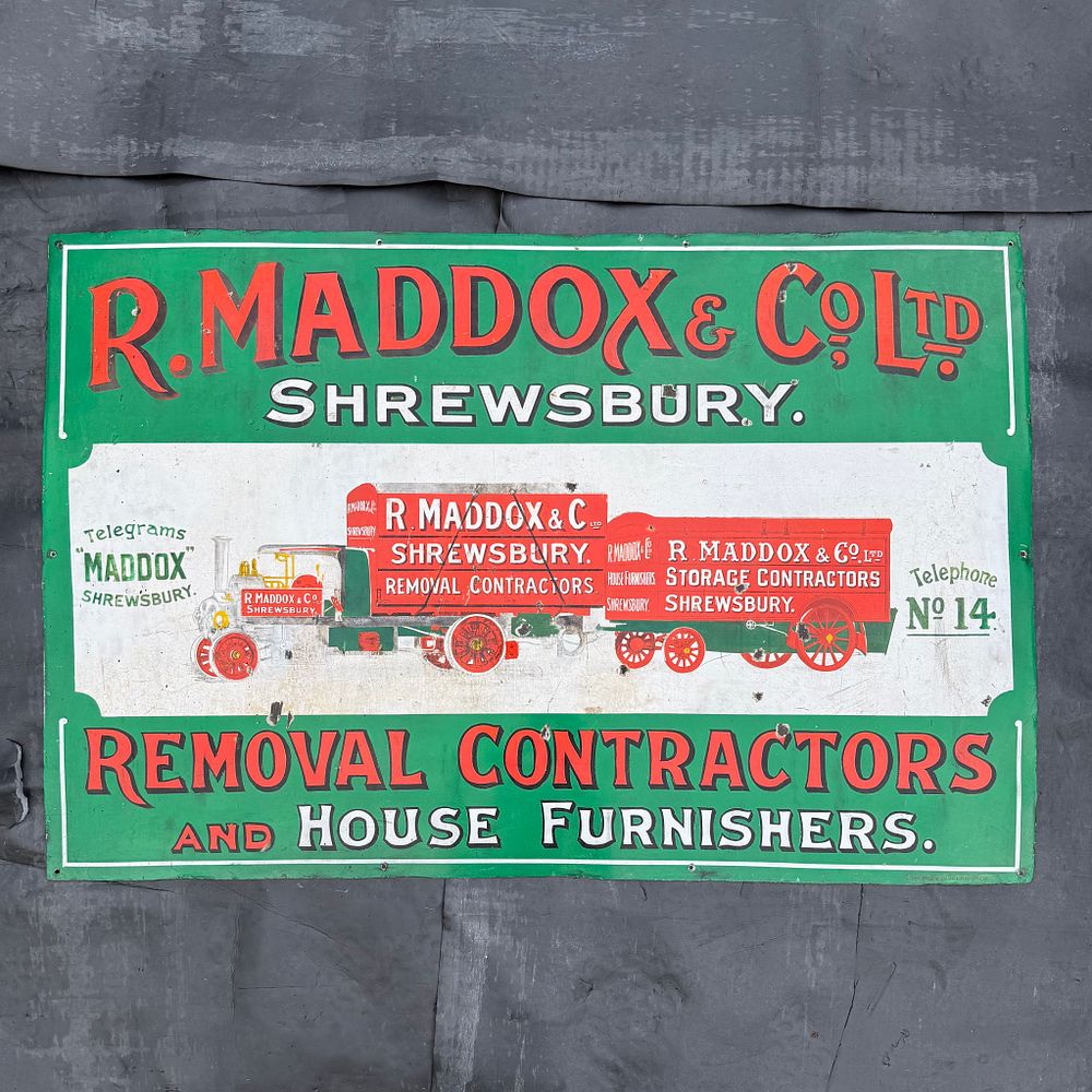 Lot 162: R. Maddox and Co. Ltd. Enamel Advertising Sign