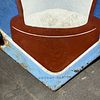 Vantas Enamel Advertising Sign. Diamond-shaped with cobalt blue background and soda fountain Image - 3