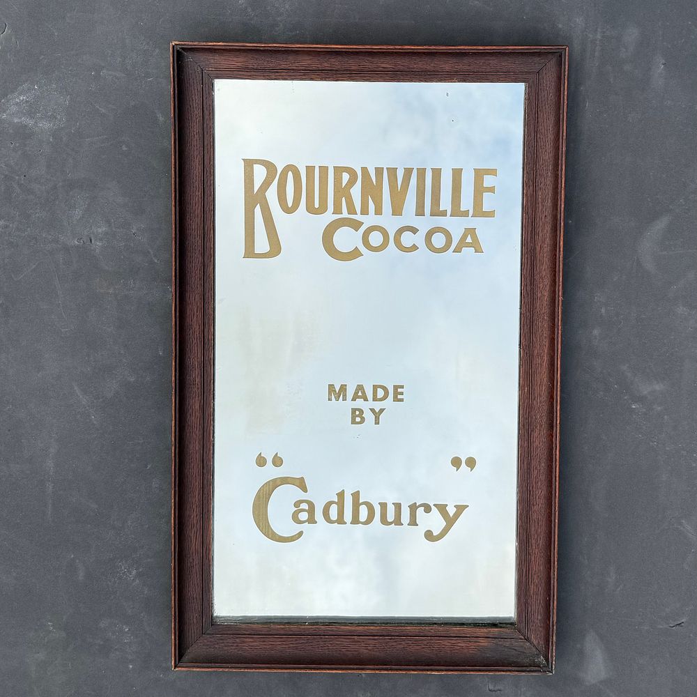 Lot 167: Cadbury Glass and Oak Advertising Mirror