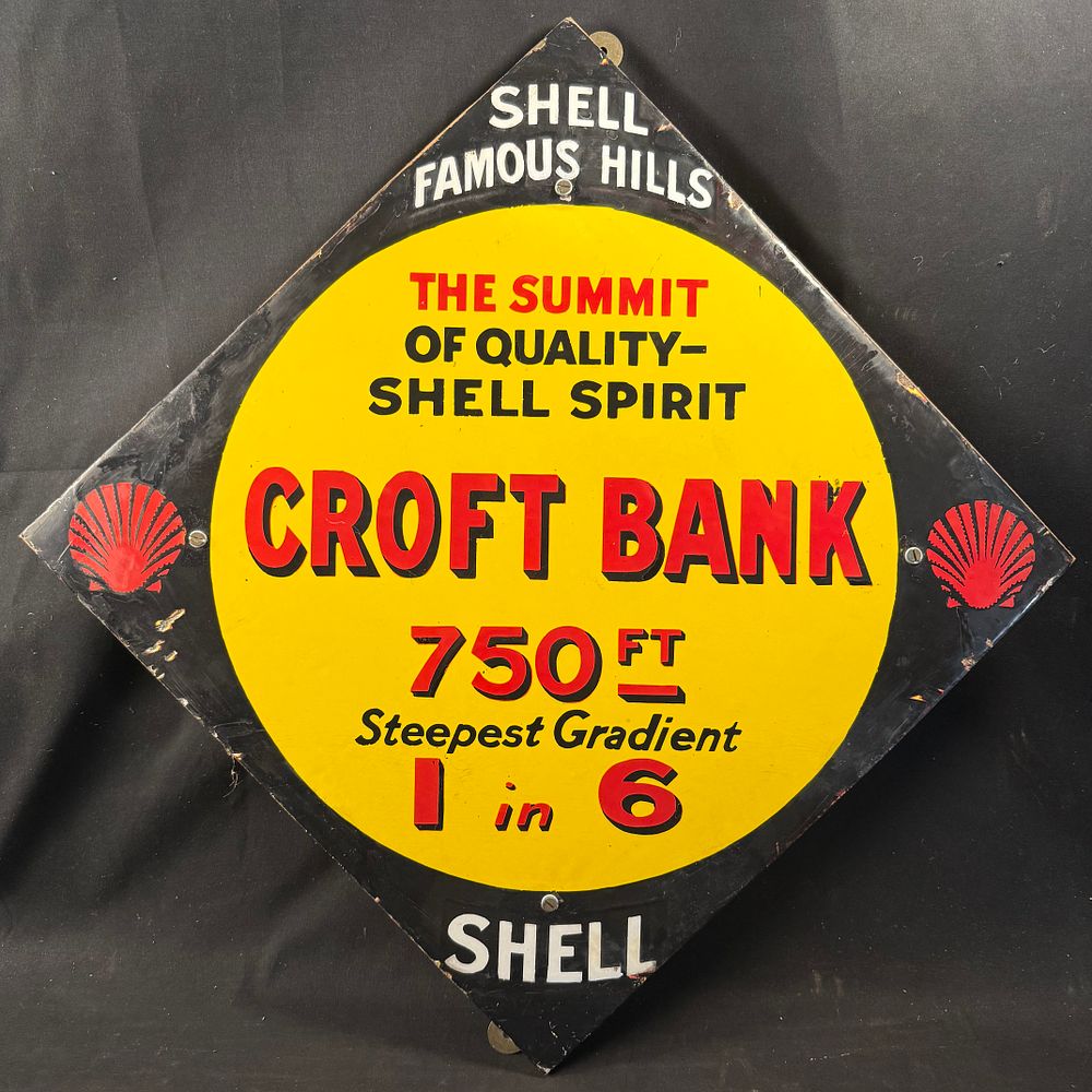 Lot 232: Shell Spirit "Famous Hills" diamond-shaped sign