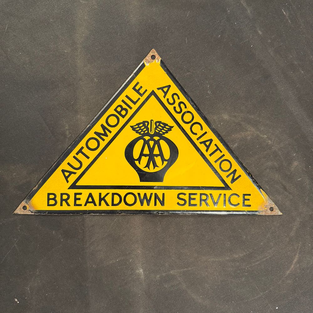 Lot 233: Automobile Association Breakdown Service Enamel Sign