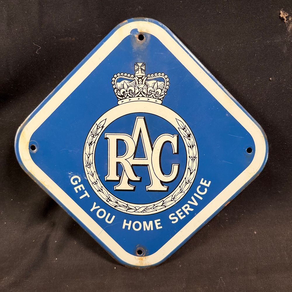 Lot 236: RAC Enamel Advertising Sign