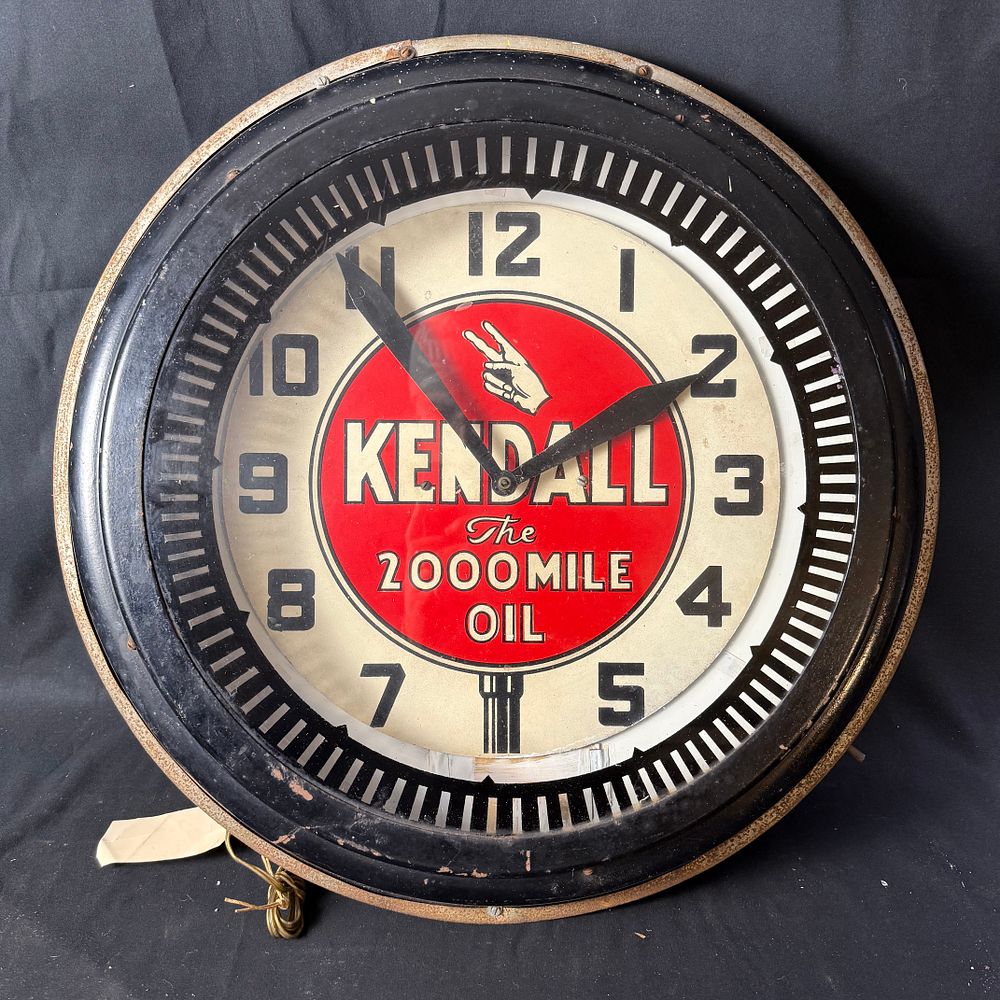 Lot 240: Kendall Motor Oil Neon Spinner Clock