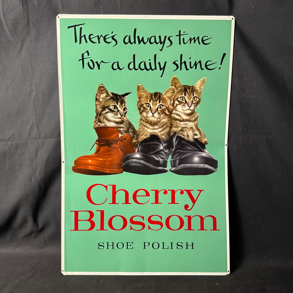 Lot 223: Cherry Blossom Metal Advertising Sign