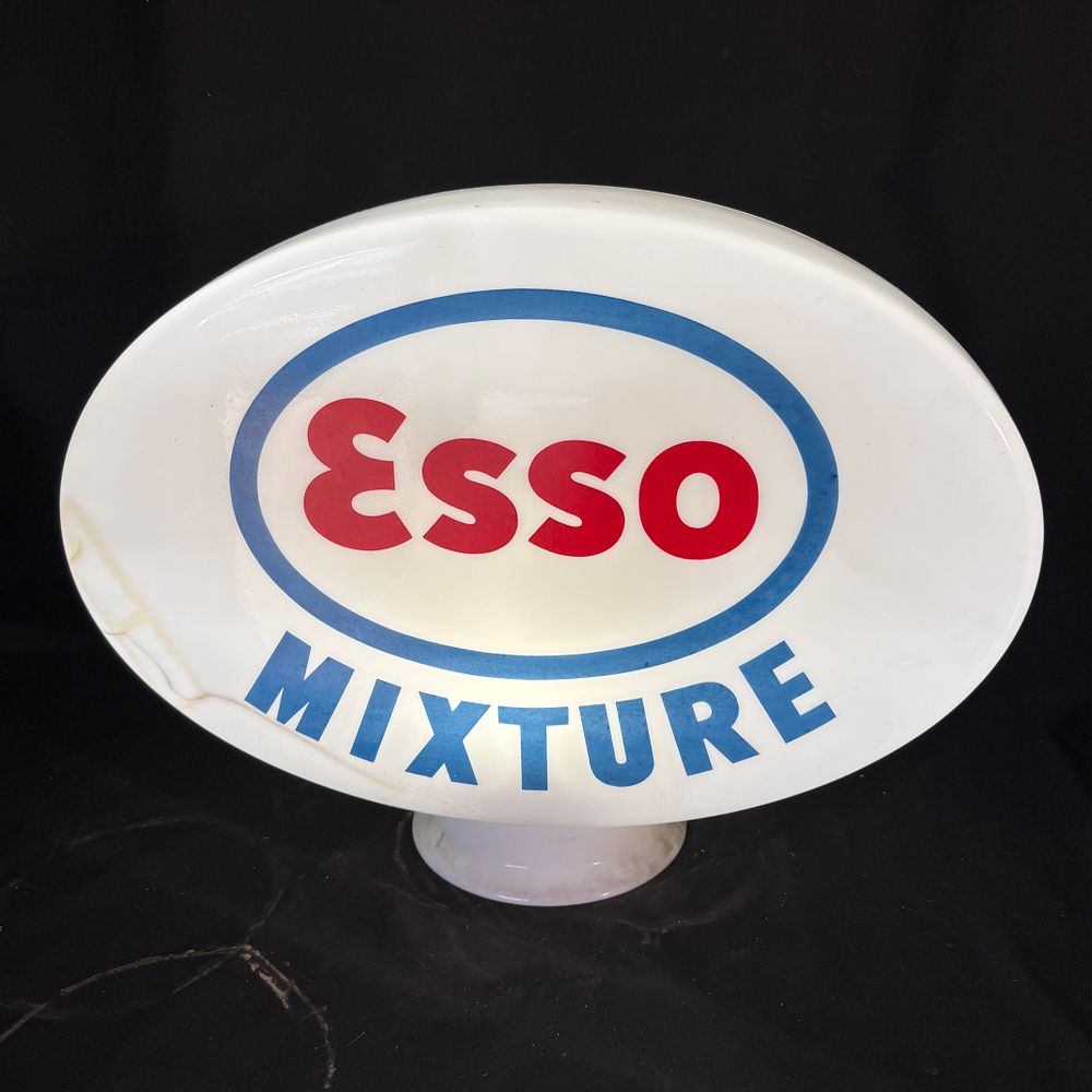 Lot 285: Esso Petrol Pump Globe Opaline Glass (Damage One Side)