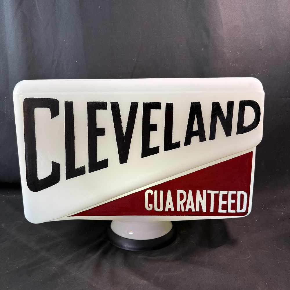 Lot 176: Cleveland Petroleum Milk Glass Petrol Pump Globe