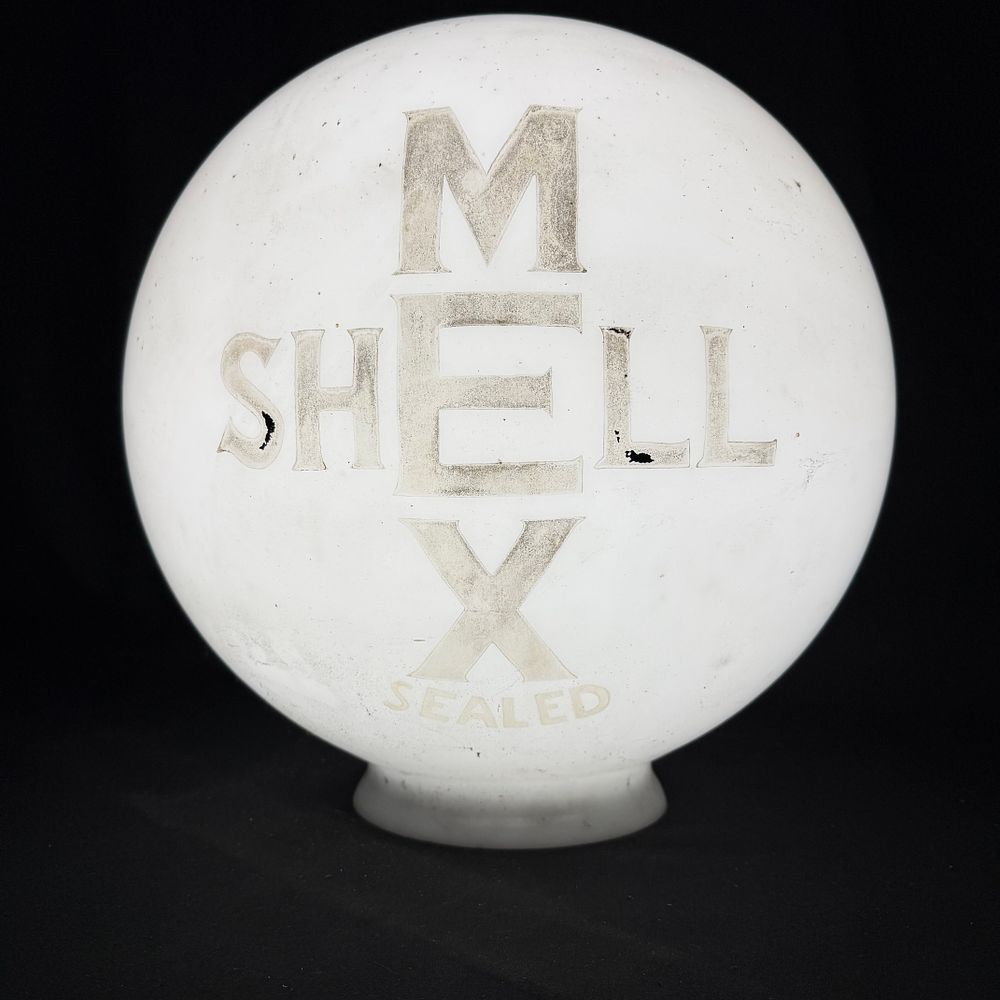 Lot 183: Shell-Mex Glass Petrol Pump Globe