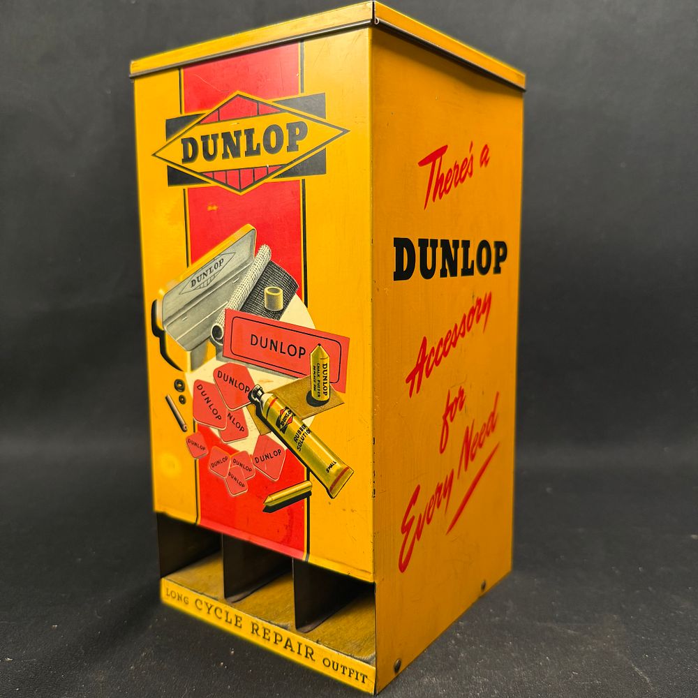 Lot 185: Dunlop Long Cycle Repair Outfit Silent Salesman Tin Dispenser
