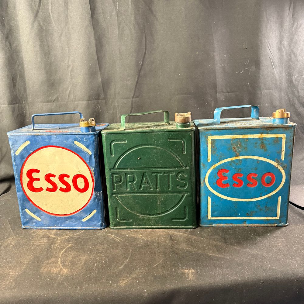 Lot 318: Pratts and Esso Two-Gallon Petrol Cans