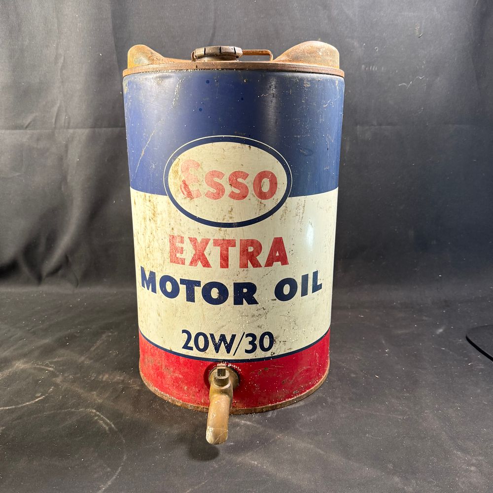 Lot 322: Esso Extra Motor Oil Bulk Dispensing Drum Lithographed Tin