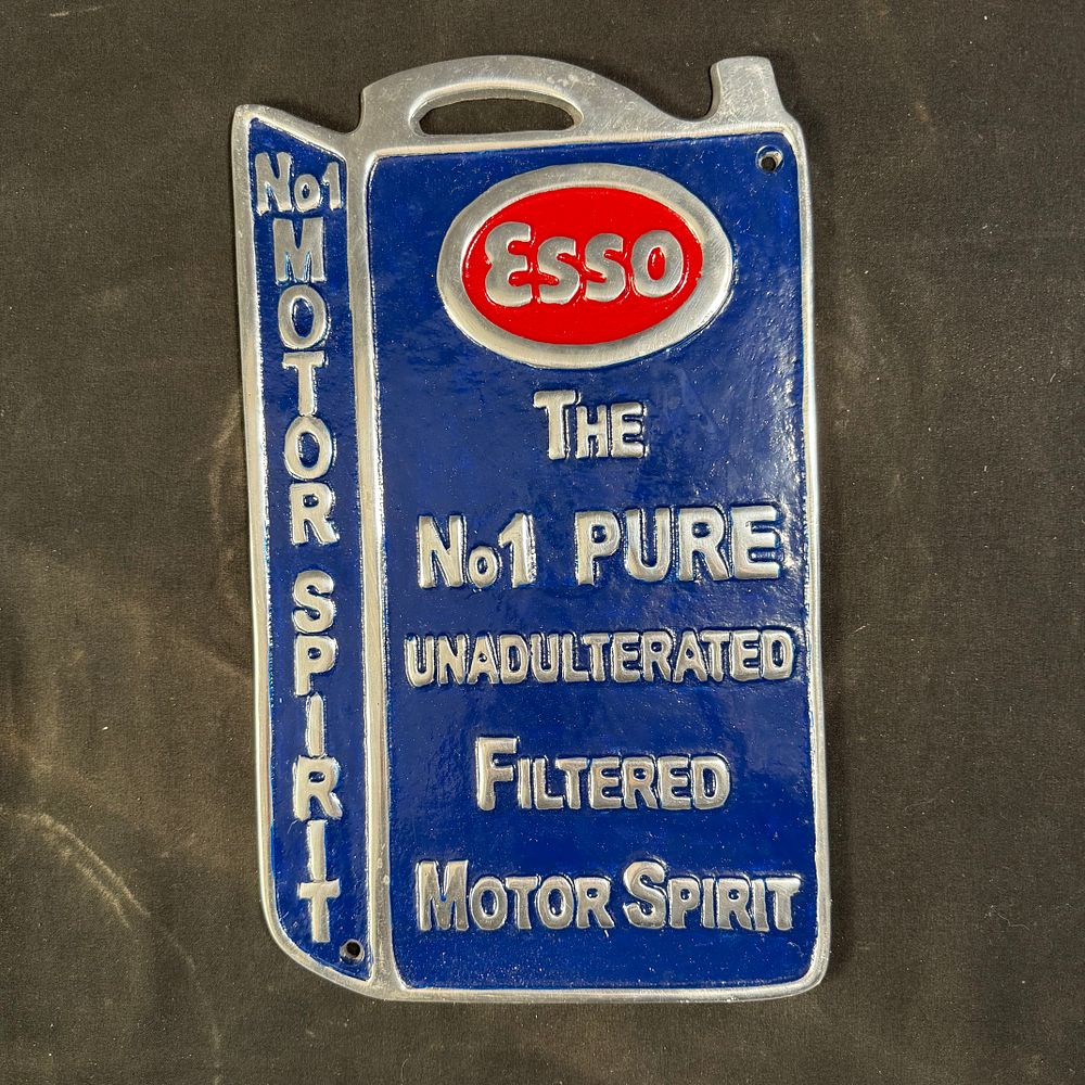 Lot 329: Esso No1 Motor Spirit Cast Aluminium Sign