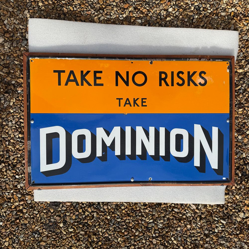 Lot 171: Dominion Motor Spirit Advertising Enamel Sign