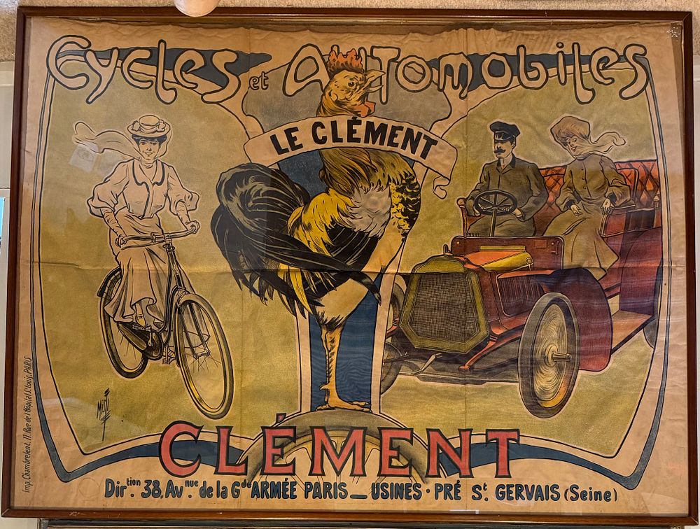 Lot 172: Clement Advertising Poster With Matching Tray C.1900-1910