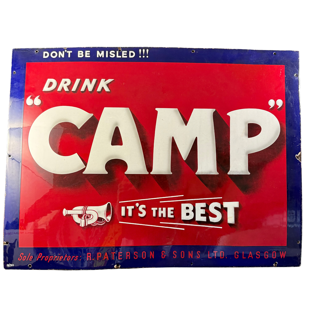 Lot 173b: Camp Coffee Enamel Advertising Sign