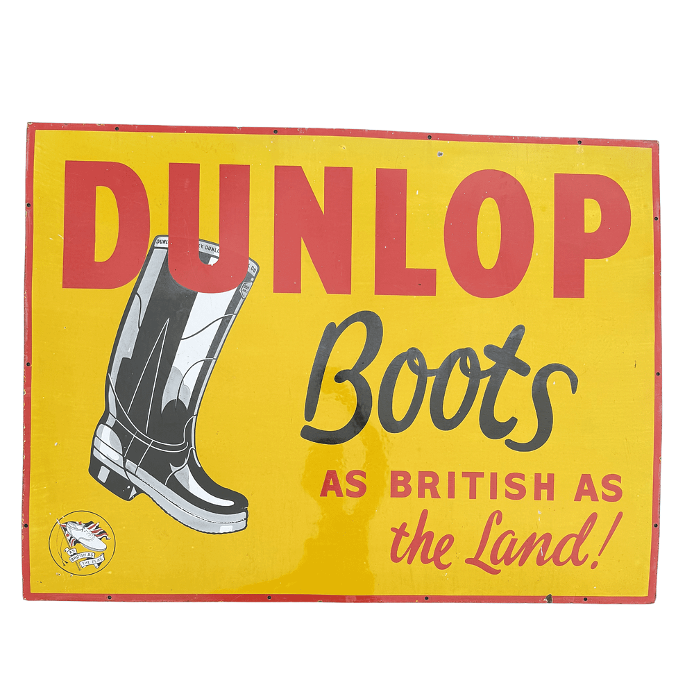 Lot 173c: Dunlop Boots Enamel Advertising Sign
