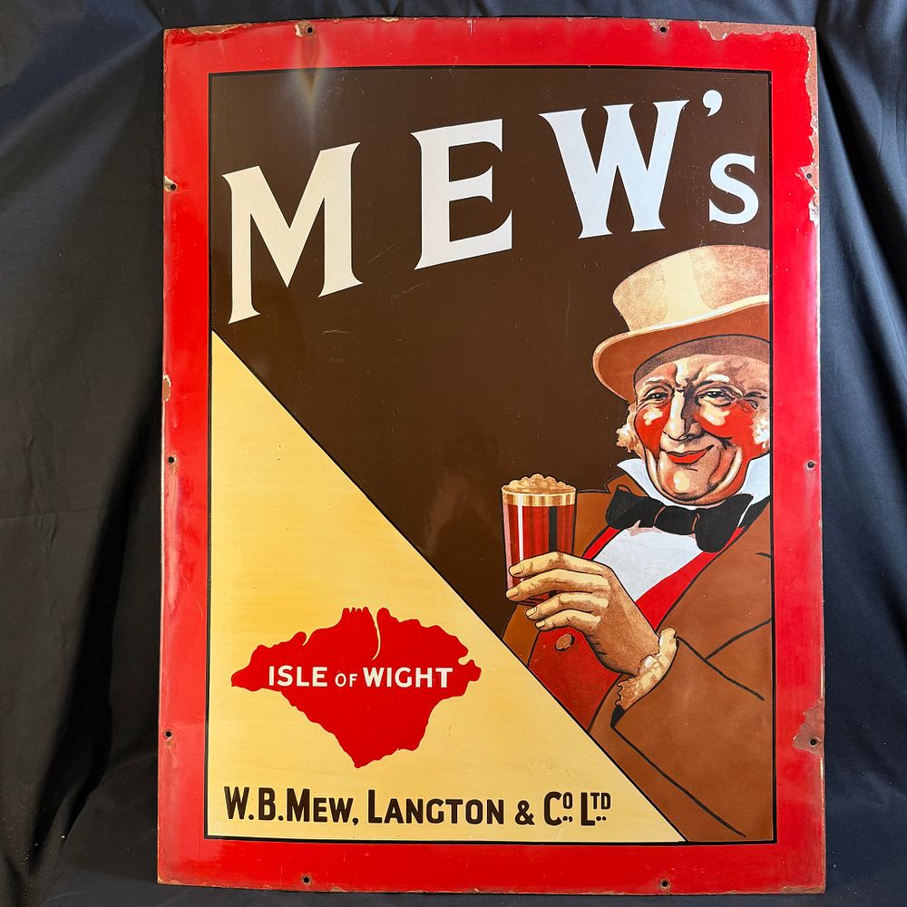 Lot 173g: Enamel Advertising sign for Mews Brewery from the Isle of Wight