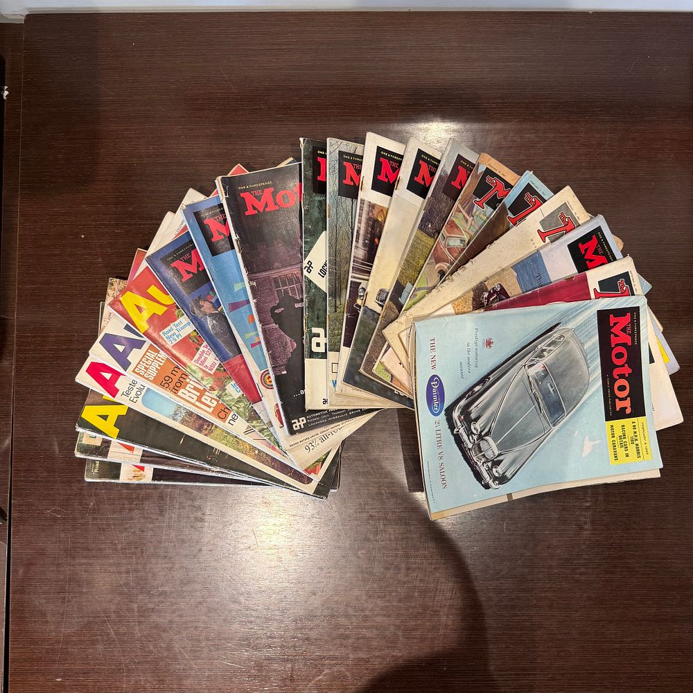 Lot 342: Collection of 20 Vintage Autocar & Motor Magazines (1940s–1960)