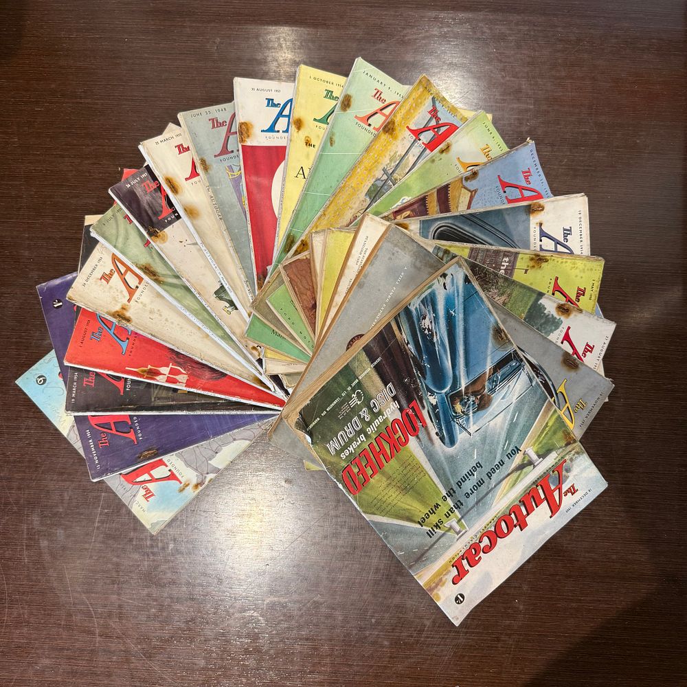 Lot 348: Collection of 20 Vintage Autocar Magazines (1940s–1960)