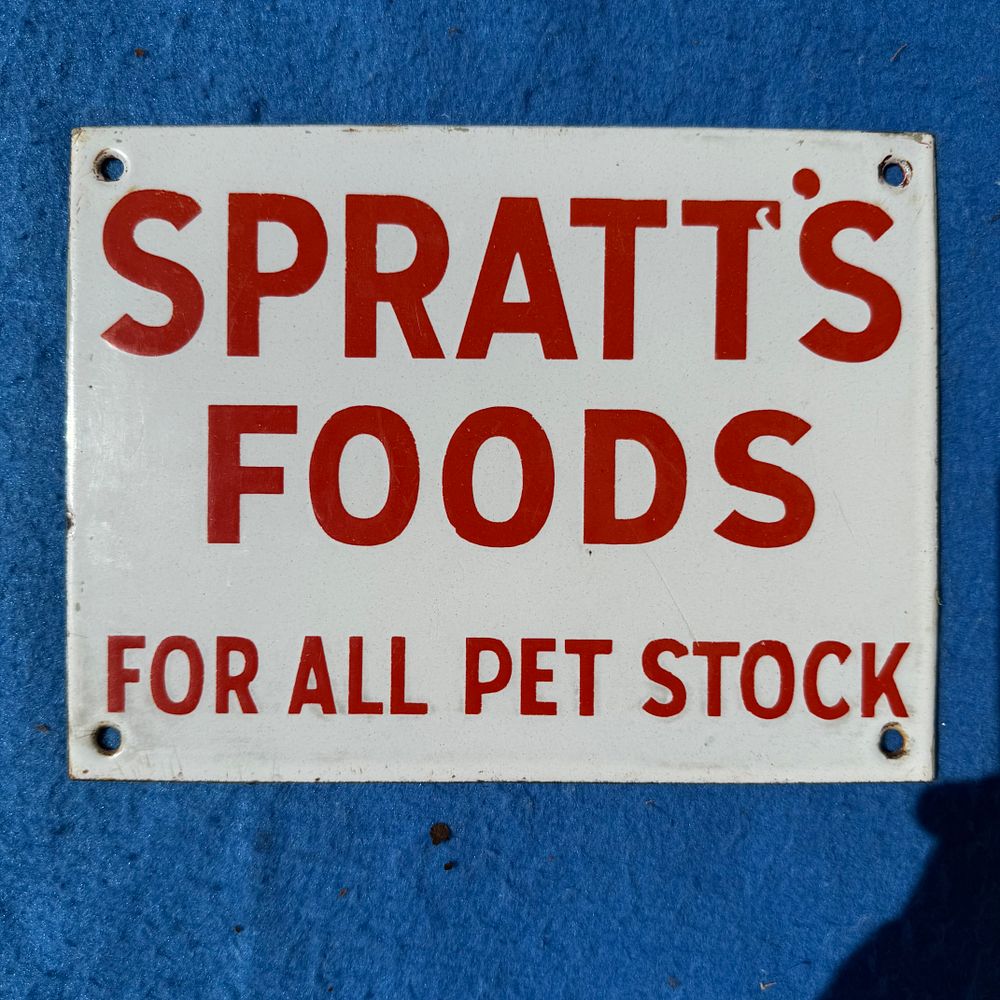 Lot 335: Spratt's Foods Enamel Advertising Sign