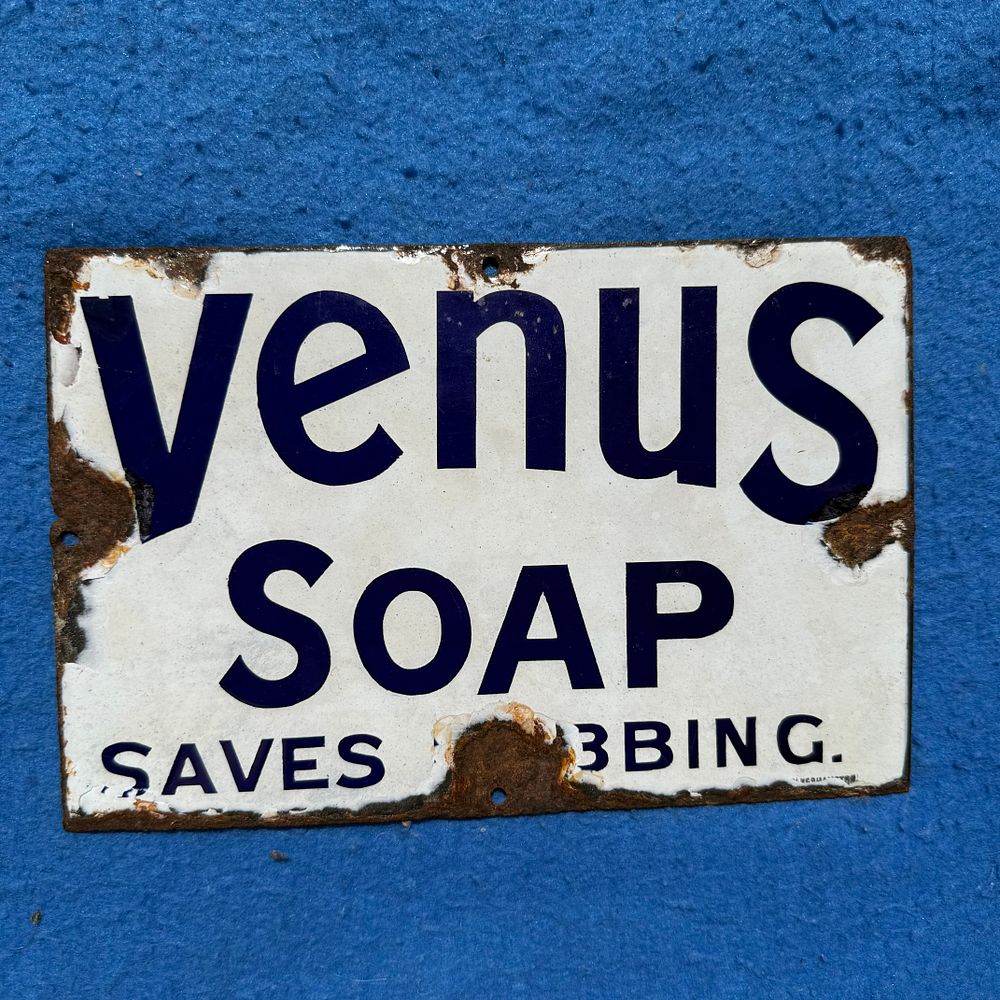 Lot 328: Venus Soap Enamel Advertising Sign