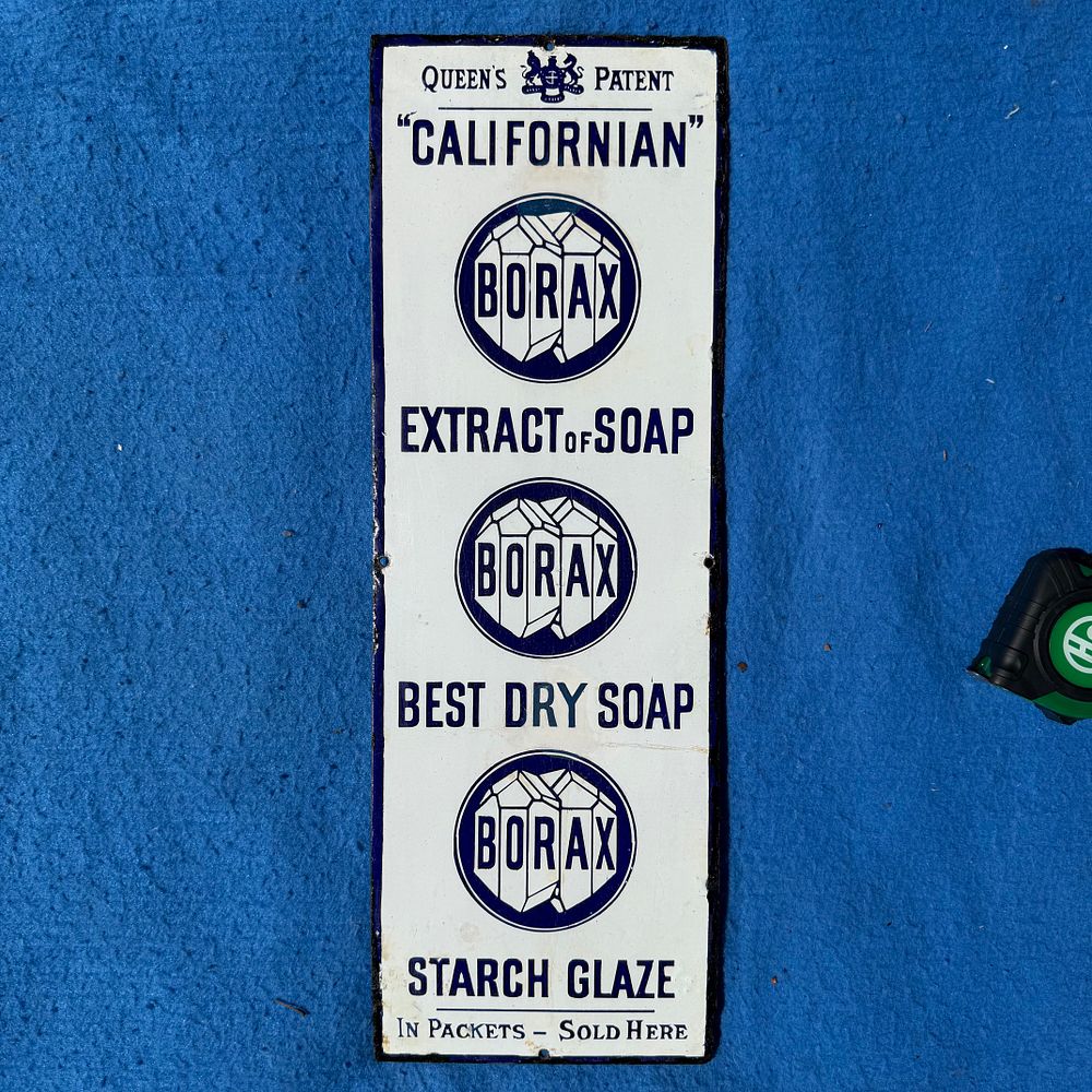 Lot 347: Californian Borax Enamel Advertising Sign