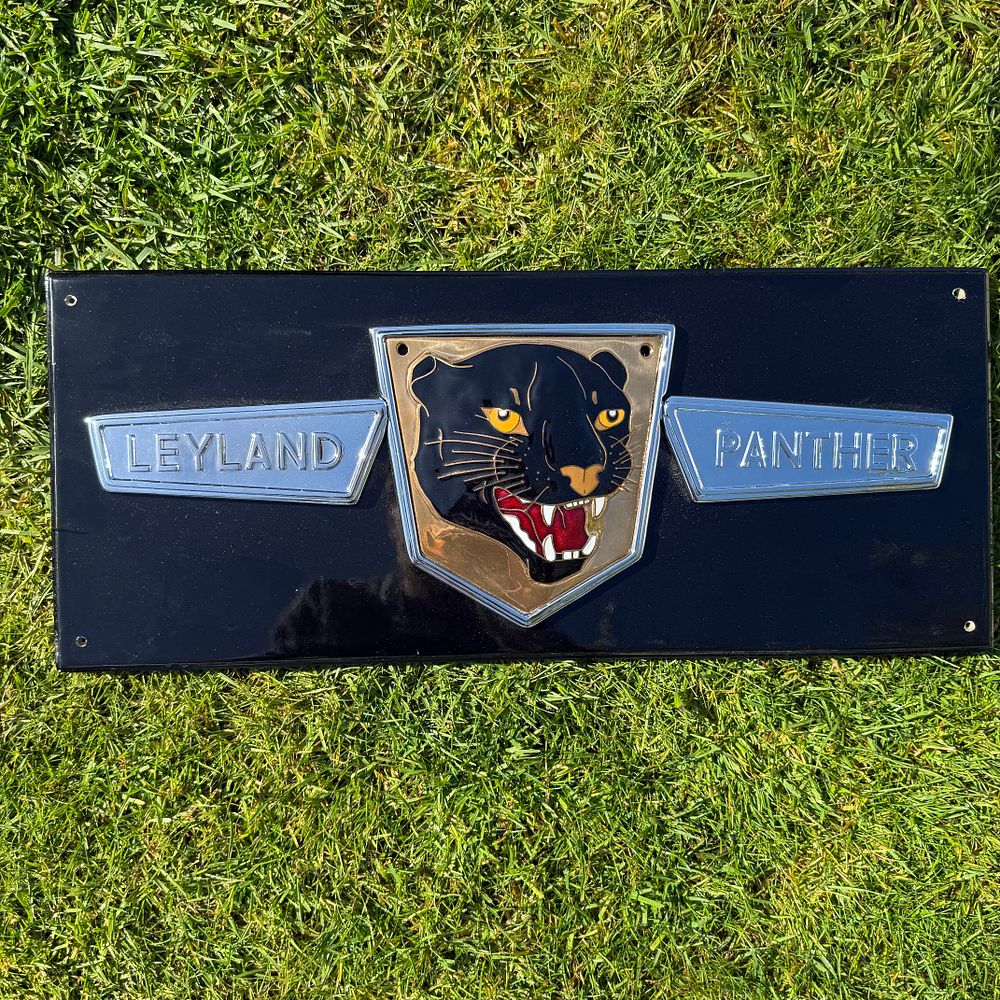 Lot 199: Leyland Panther Bus Badge Mounted On A Display Panel