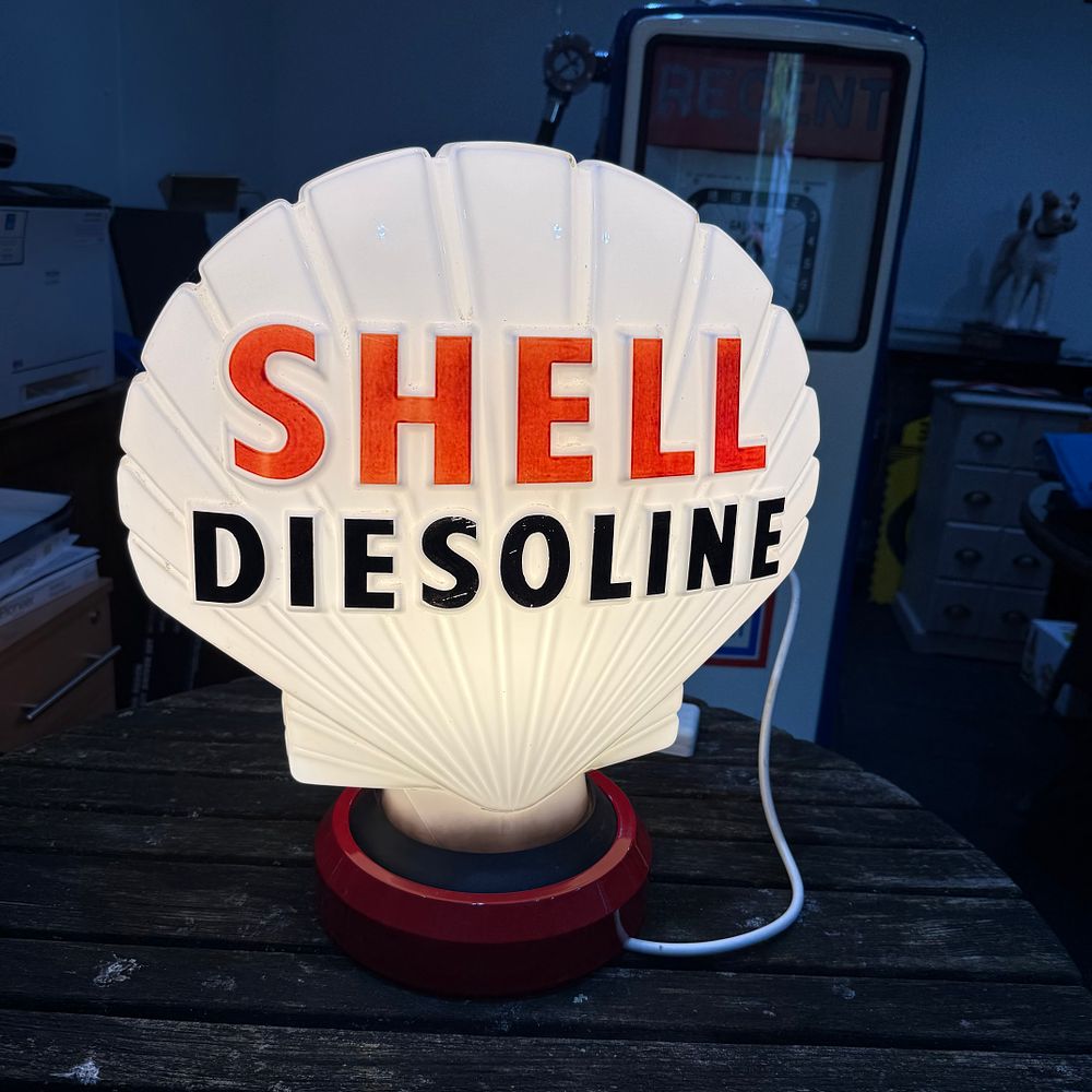 Lot 110: Shell Diesoline Petrol Pump Globe