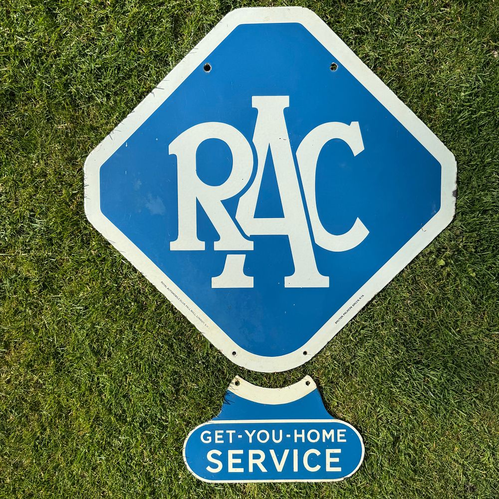 Lot 54: RAC Get-You-Home Service Enamel Advertising Sign