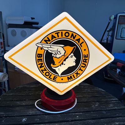National Benzole Mixture Petrol Pump Globe
