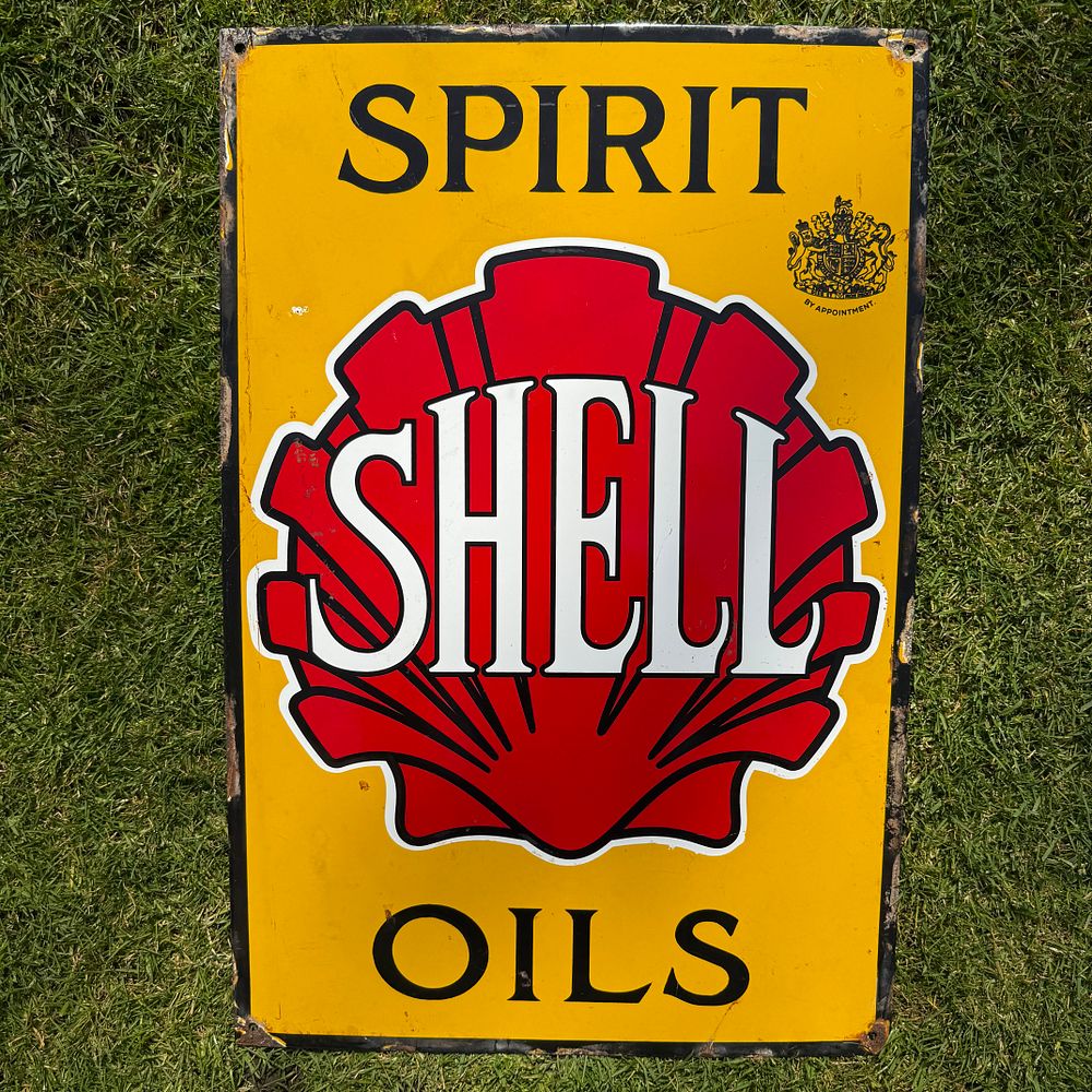 Lot 264: Shell Spirit and Oils Enamel Advertising Sign (Reproduction)