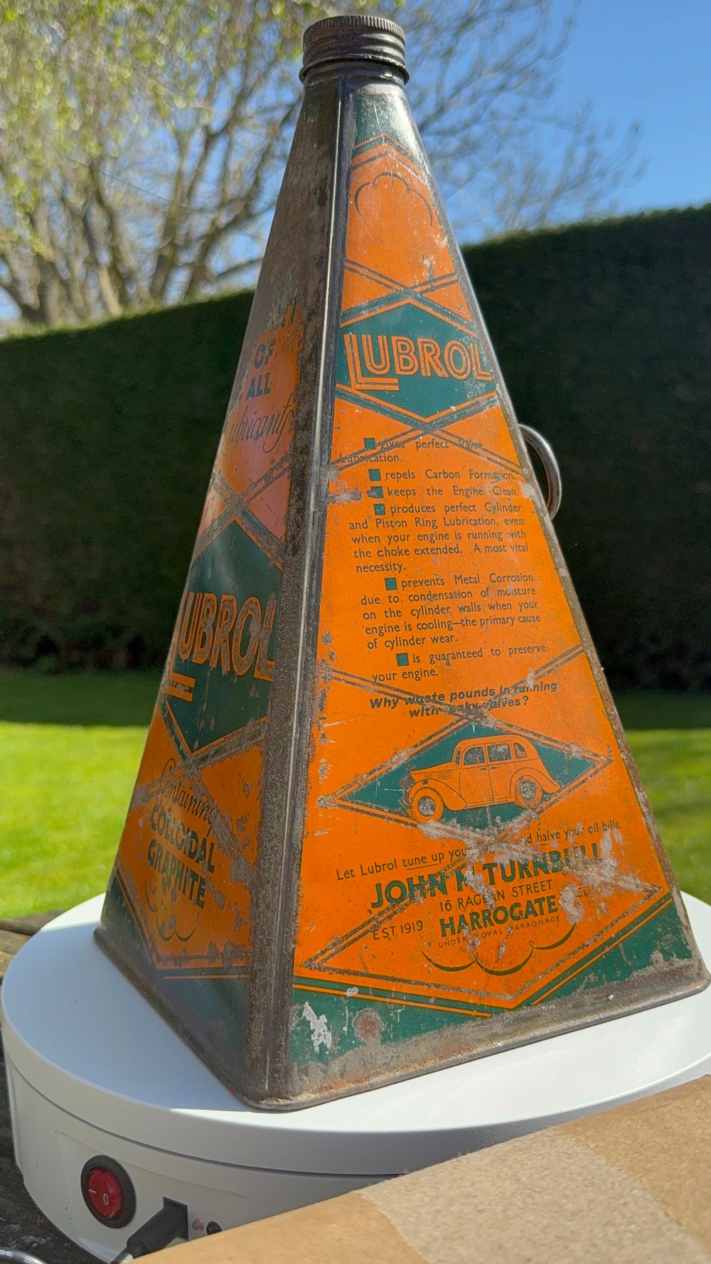 Lot 43: Lubrol Motor Oil Can