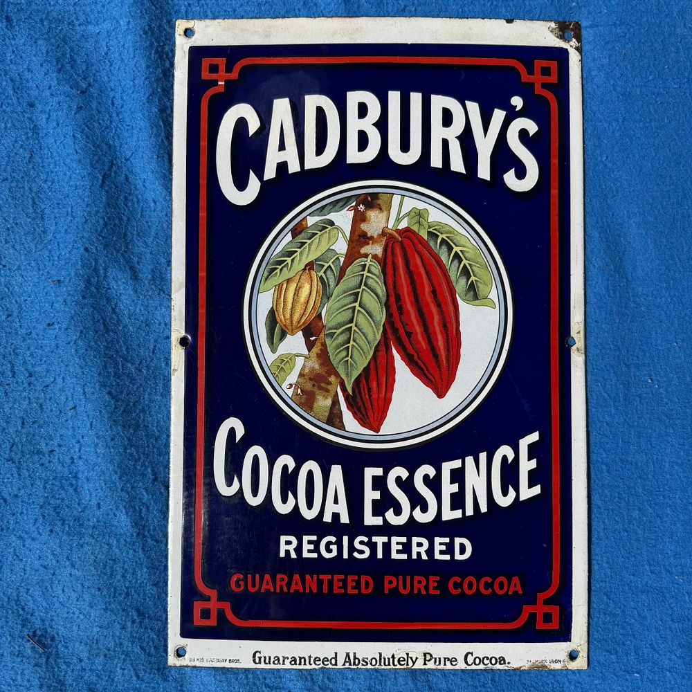 Lot 333: Cadbury's Cocoa Essence Enamel Advertising Sign