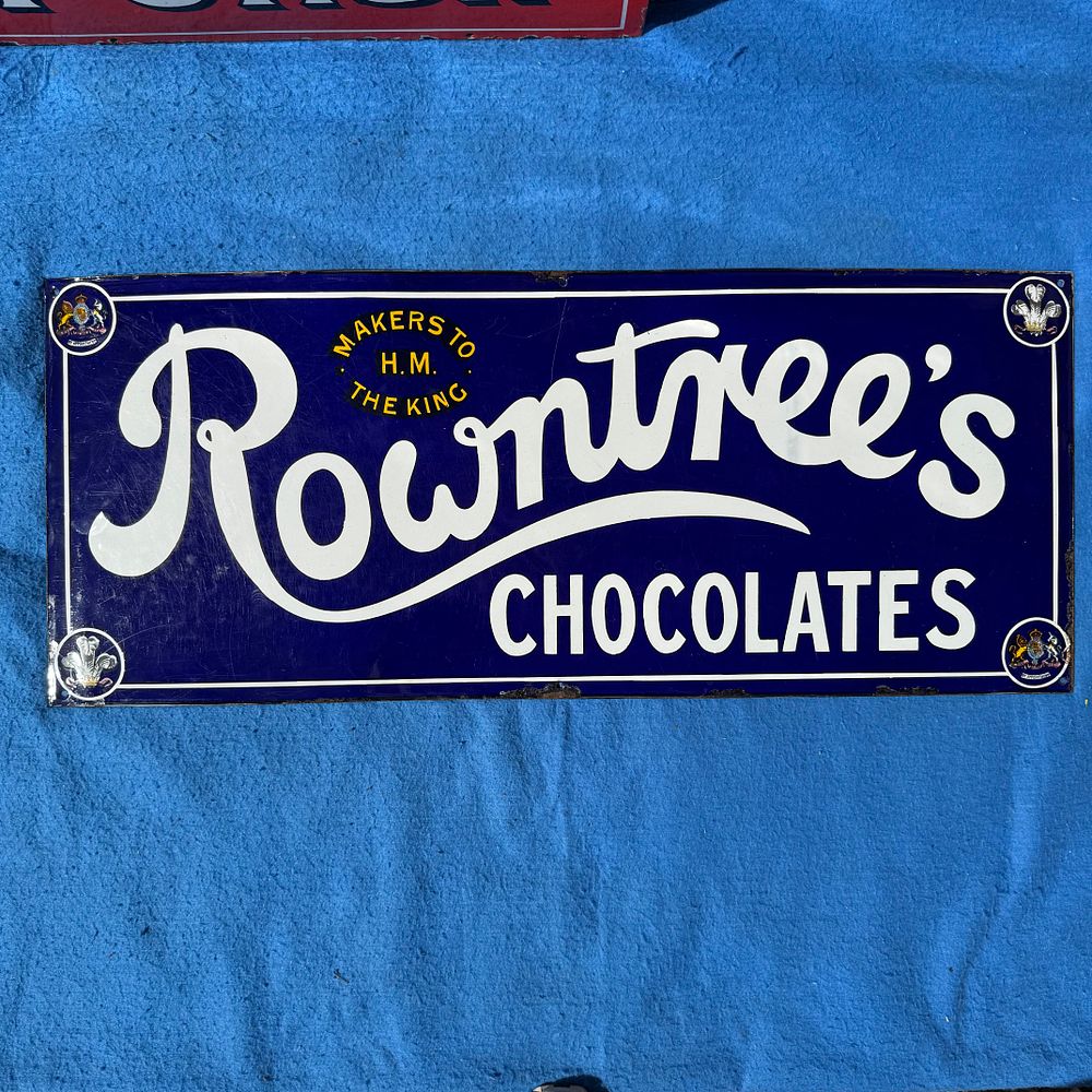 Lot 342: Rowntree's Chocolates Enamel Advertising Sign