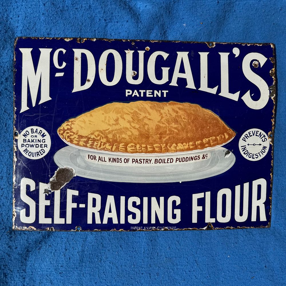Lot 338: McDougall's Patent Self-Raising Flour Enamel Advertising Sign