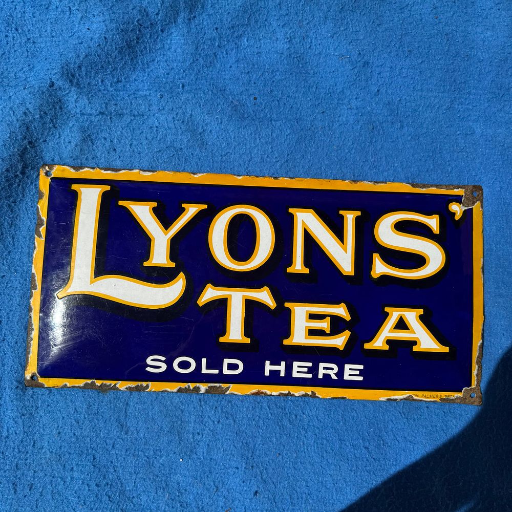 Lot 312: Lyons' Tea Enamel Advertising Sign