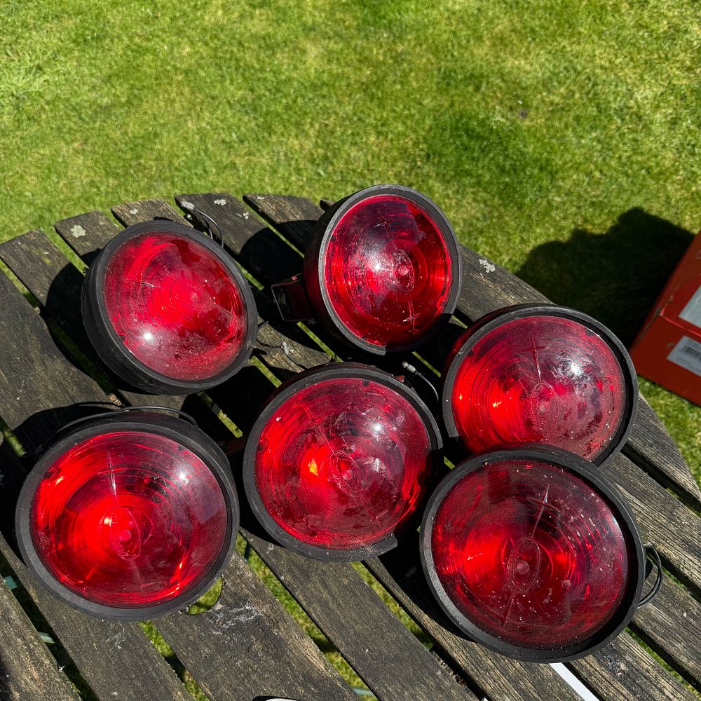 Lot 236: Six Rubbolite Rear Auxiliary Lamps