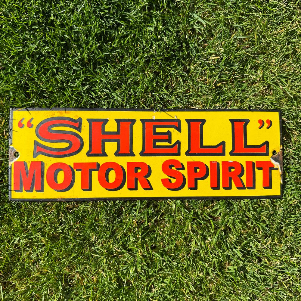 Lot 252: Shell Motor Spirit Enamel Advertising Sign (Reproduction)