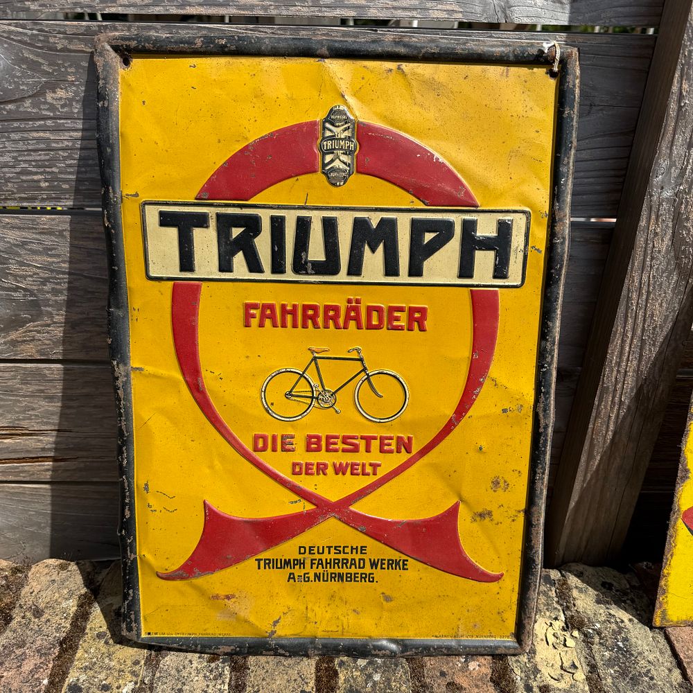 Lot 462: Triumph Bicycles Advertising Sign
