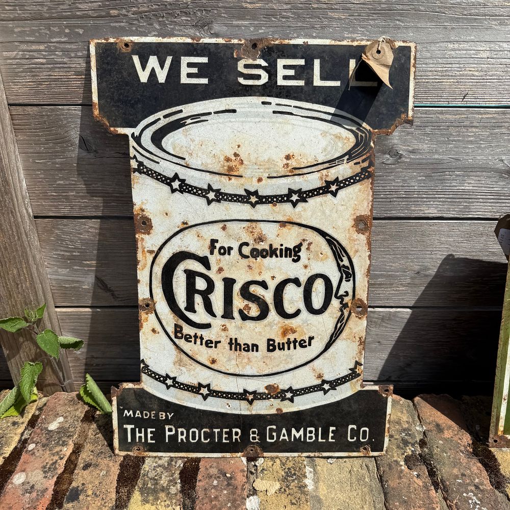Lot 573: Crisco Enamel Advertising Sign, reproduction