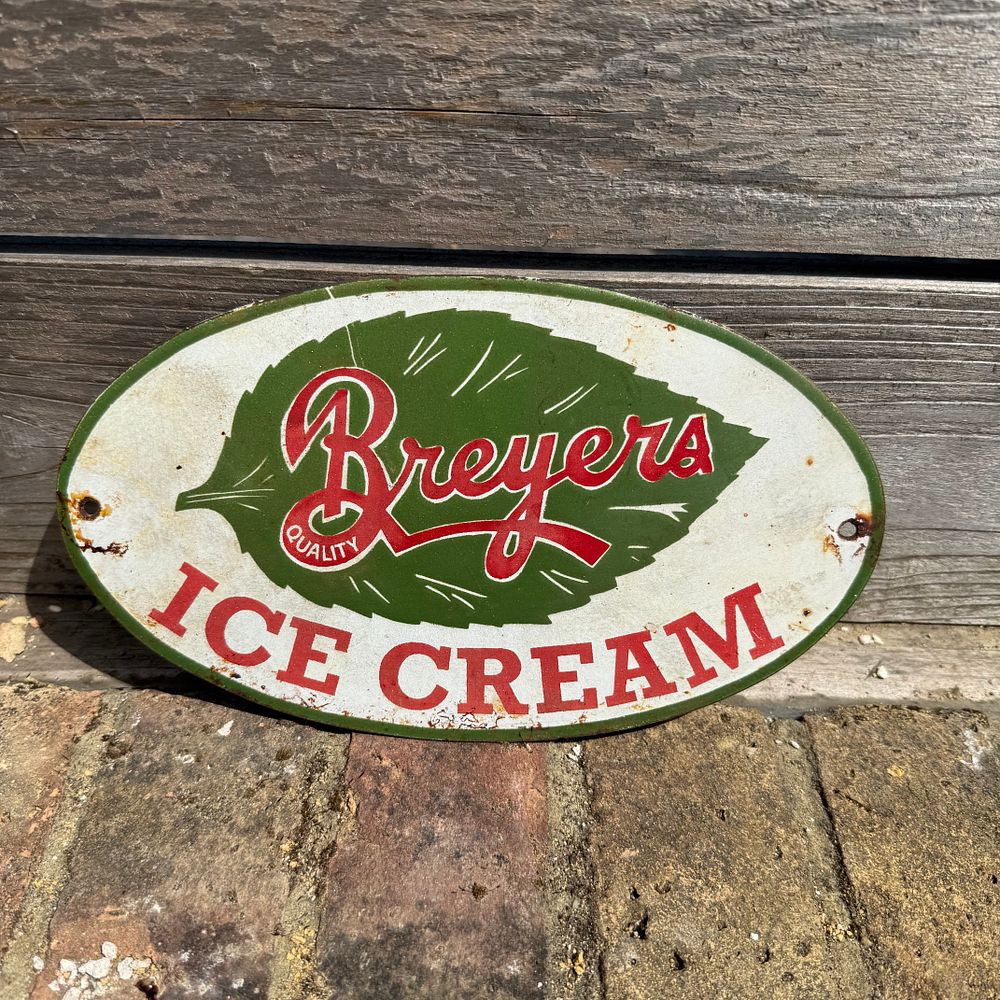 Lot 576: Breyers Ice Cream Metal Advertising Sign, reproduction