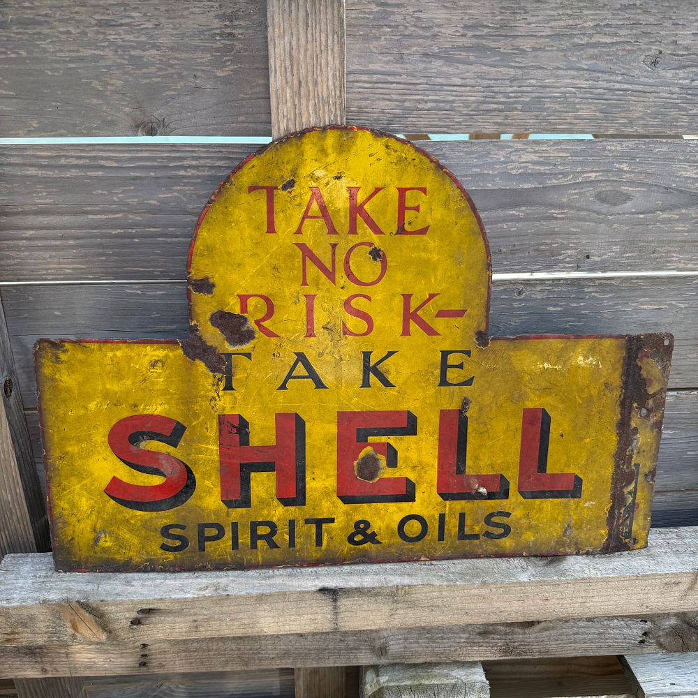 Lot 453: Shell Spirit & Oils Metal Advertising Sign