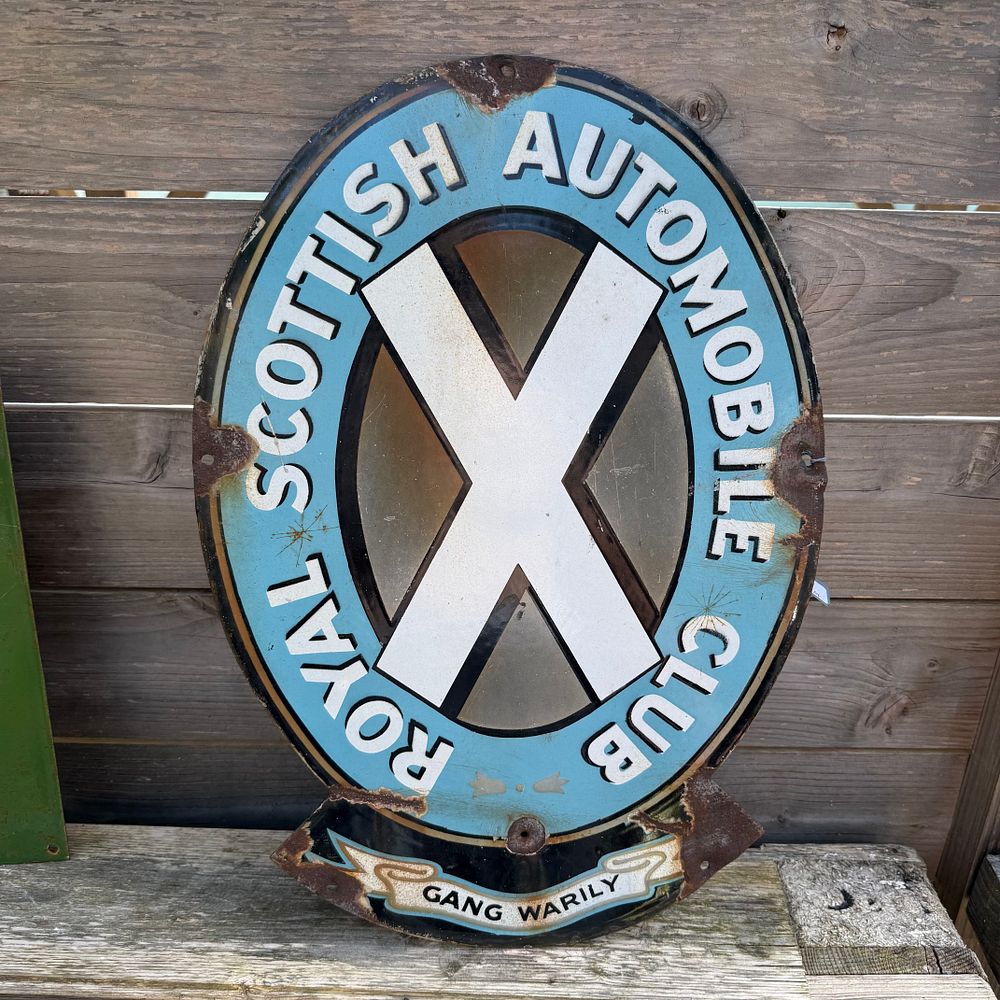 Lot 454: Royal Scottish Automobile Club Enamel Advertising Sign