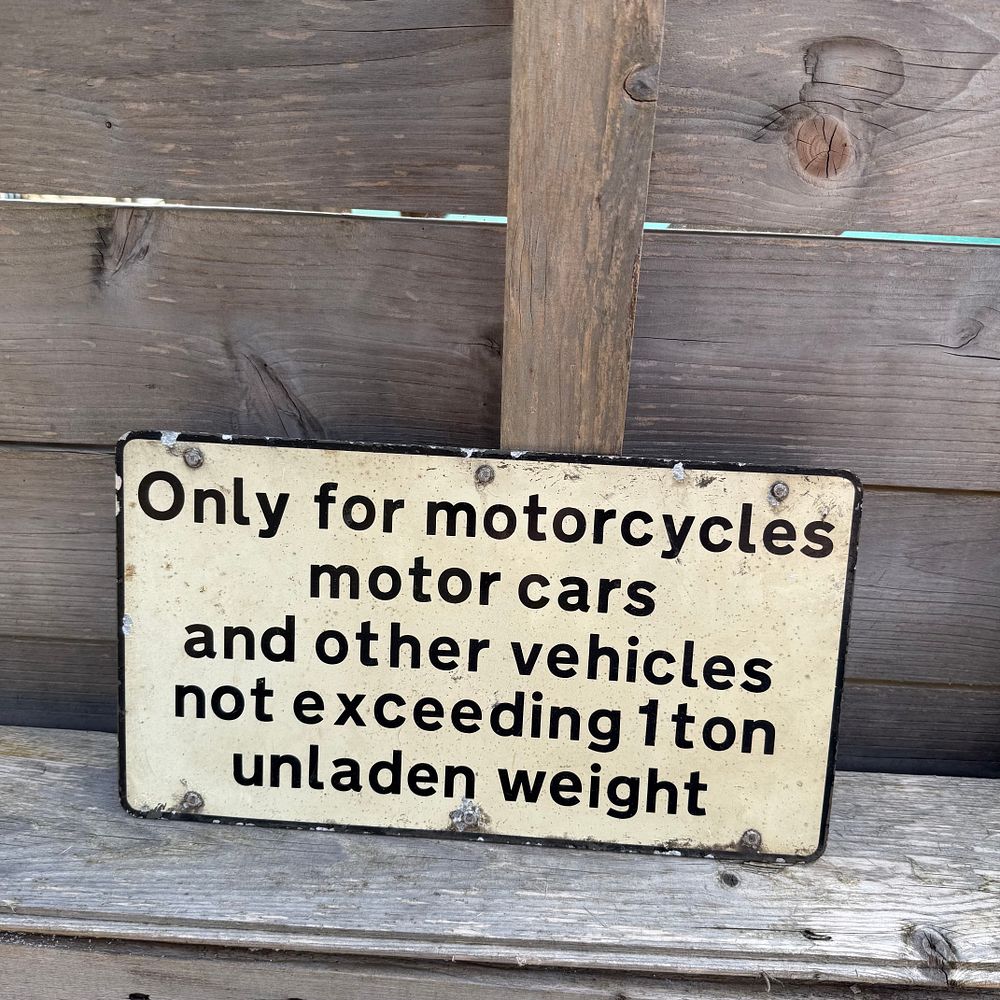 Lot 460: Motorcycles and Motor Cars Enamel Sign