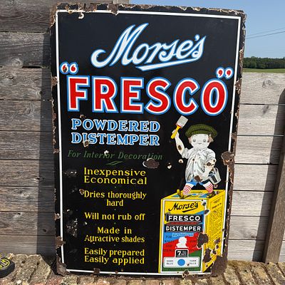 Morse's Fresco Powdered Distemper Enamel Advertising Sign
