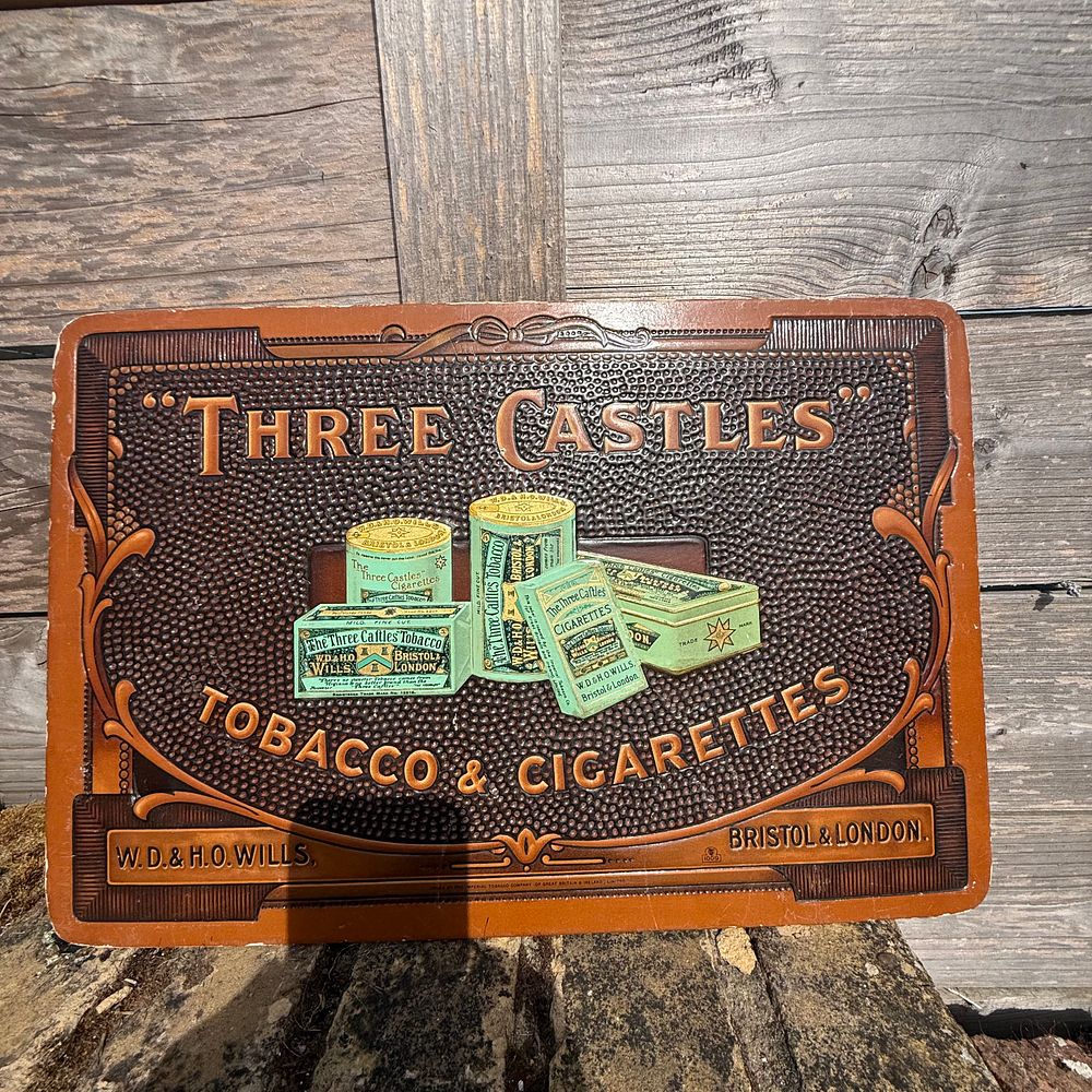 Lot 590: "Three Castles" Tobacco & Cigarettes Advertising Showcard