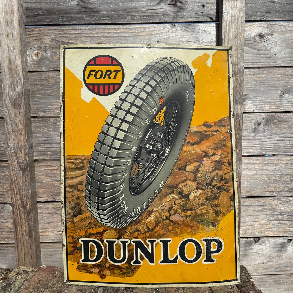 Lot 90: Dunlop Fort Tyre Tin Advertising Sign
