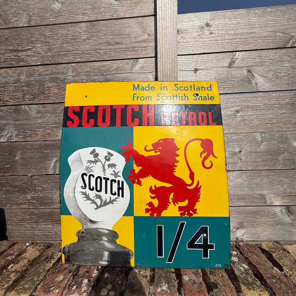 Lot 58: Scotch Petrol Enamel Advertising Sign